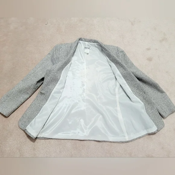 That's Me! Women's Wool Blend Blazer Size 7/8 Tan Brown Checkered Made in USA - Picture 6 of 10